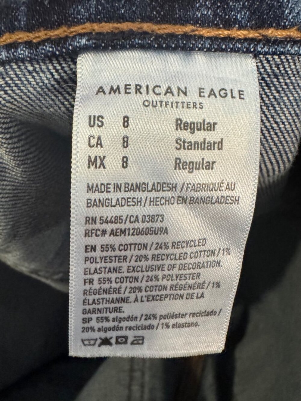 American Eagle Womens Stovepipe Stretch Jeans Size 8 Regular Blue Denim Casual - Picture 4 of 7